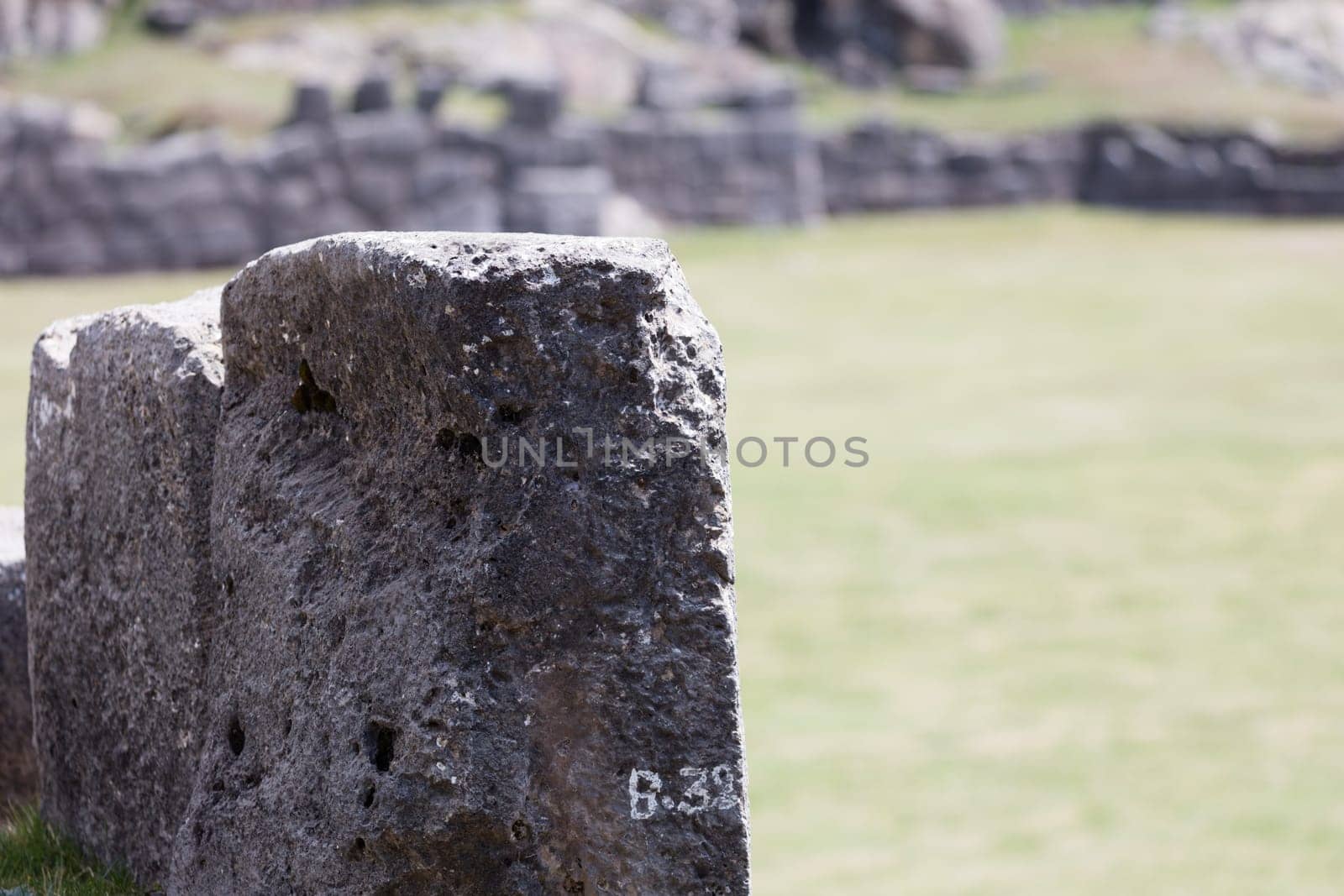 Ruins of the Inca Fortress of Saqsaywaman outside Cuzco Peru