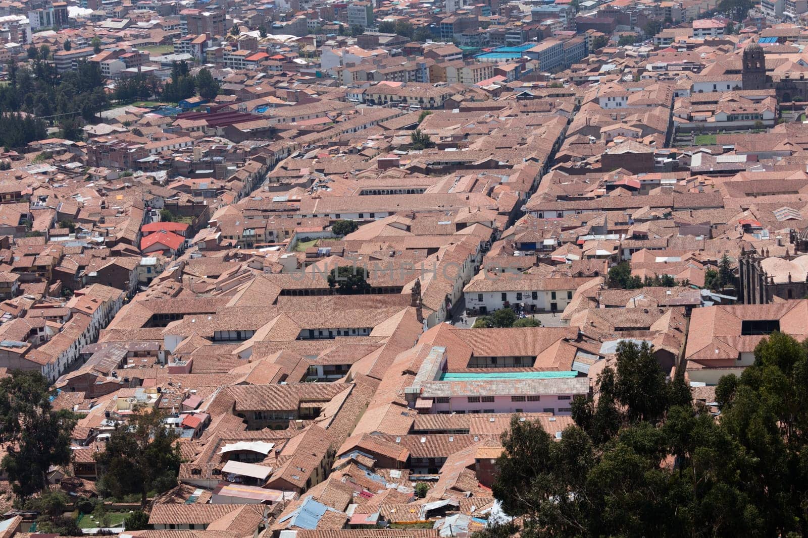 View of Cuzco  from  Fortress of Saqsaywaman, Peru