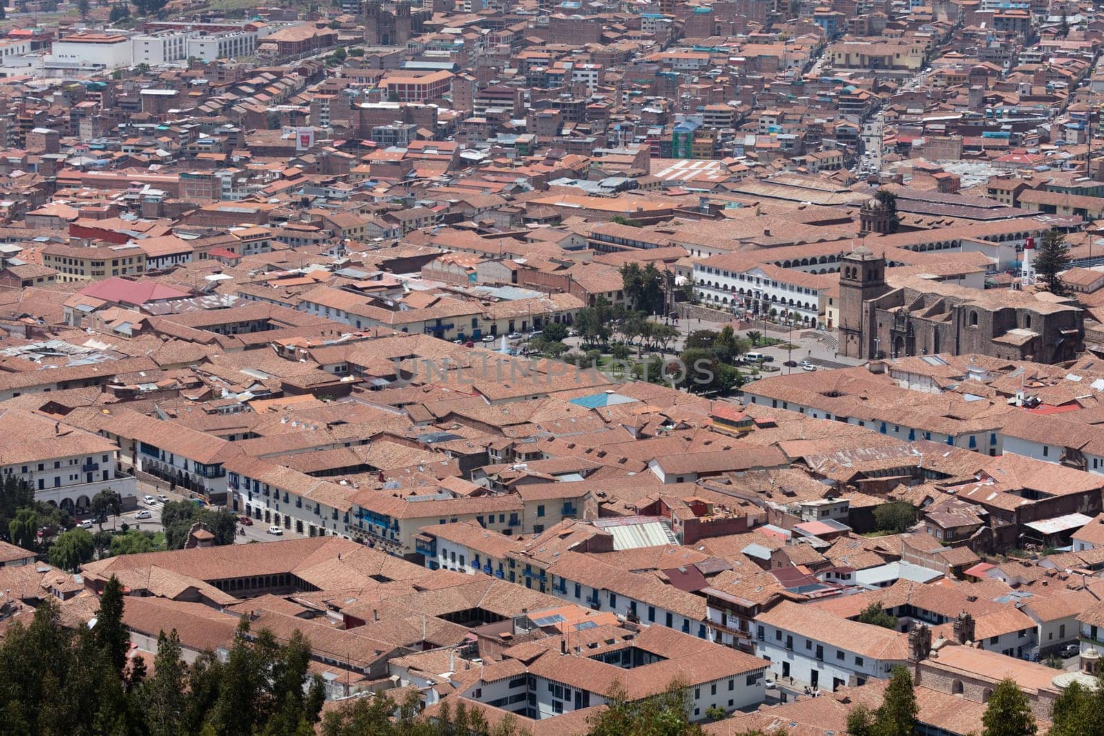 View of Cuzco  from  Fortress of Saqsaywaman, Peru