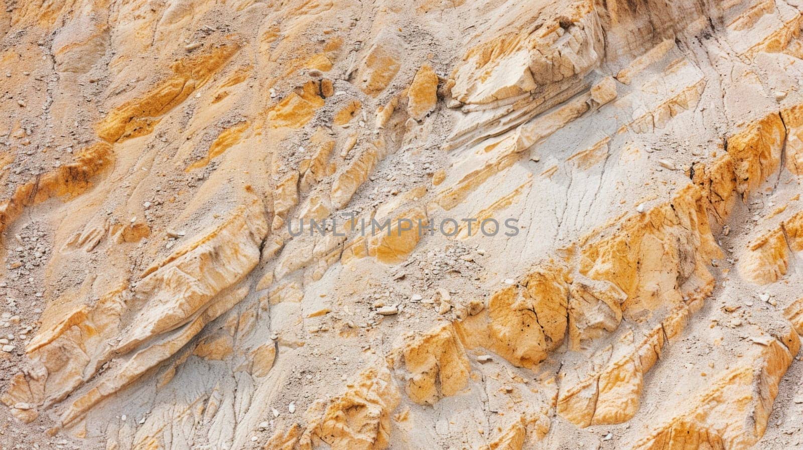 A bird is sitting on top of a rugged rock wall, looking out into the distance. The birds feathers are ruffled by the wind, and its sharp beak is visible as it scans the surroundings.