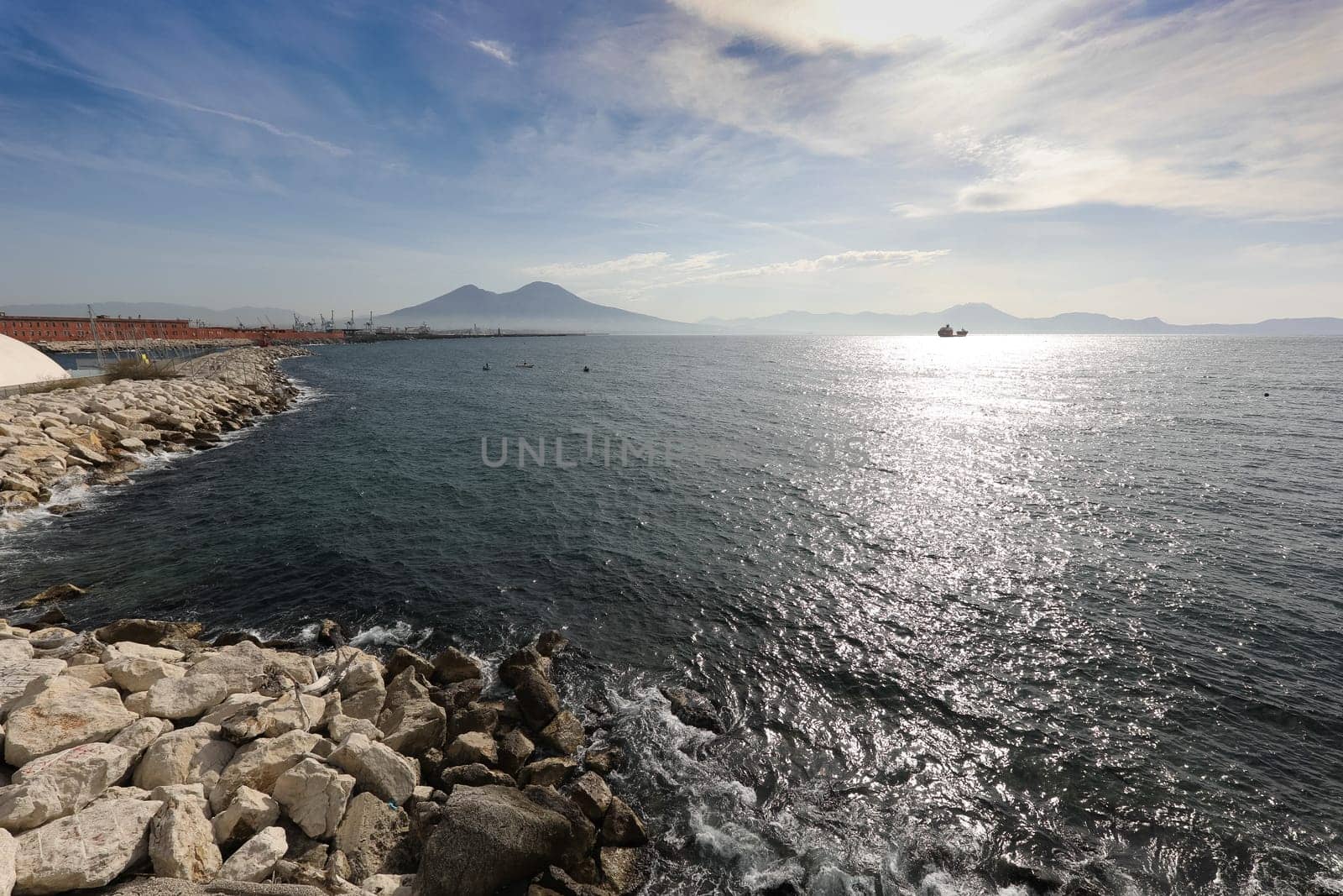Landscape of Naples, Italy, from via Caracciolo