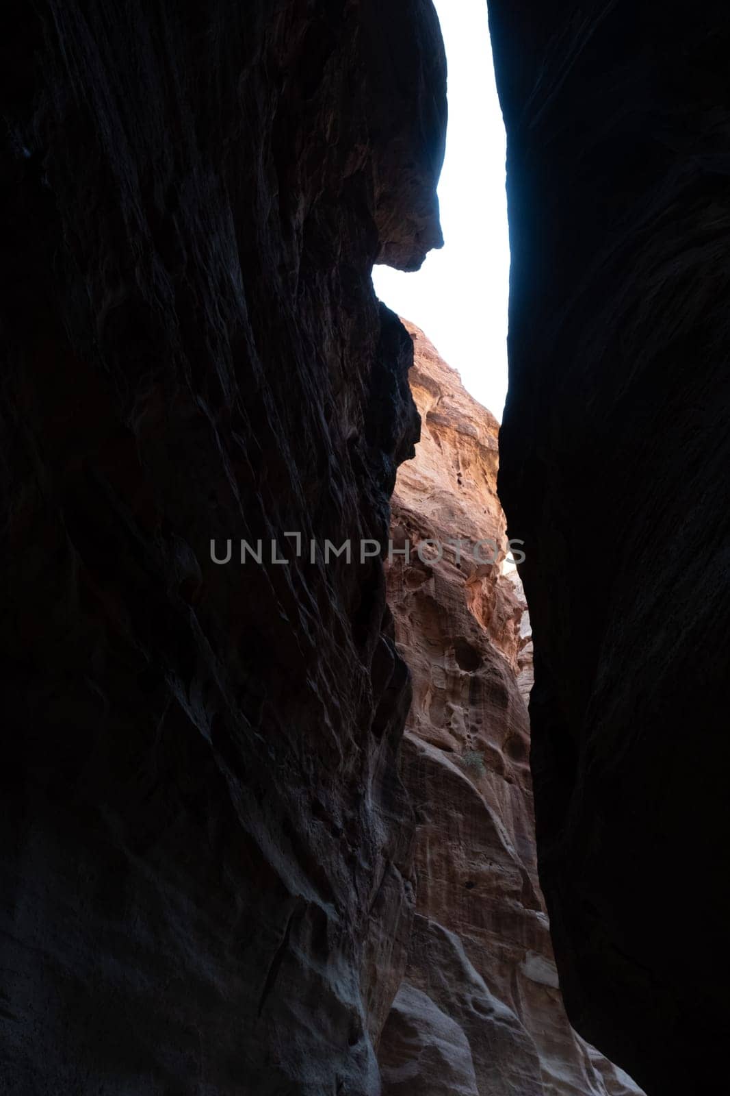 Canyon at the entrance in Petra, Jordan ancient city