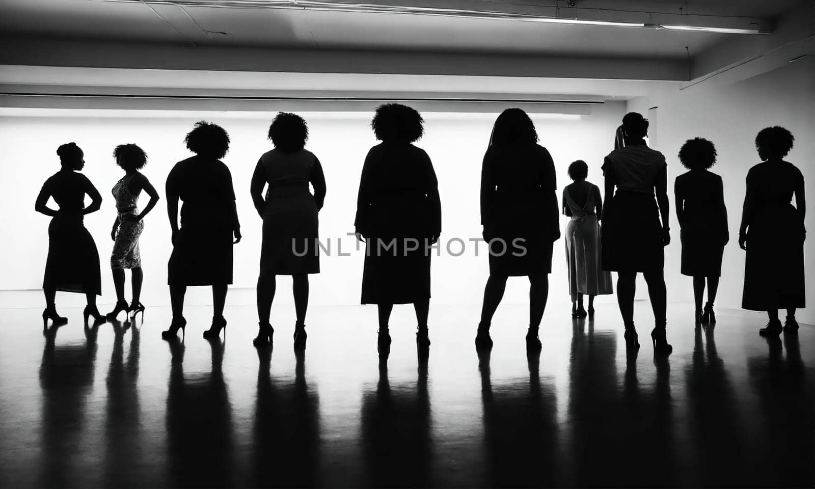 Group of african american women posing in studio. Fashion shot. ai generative.