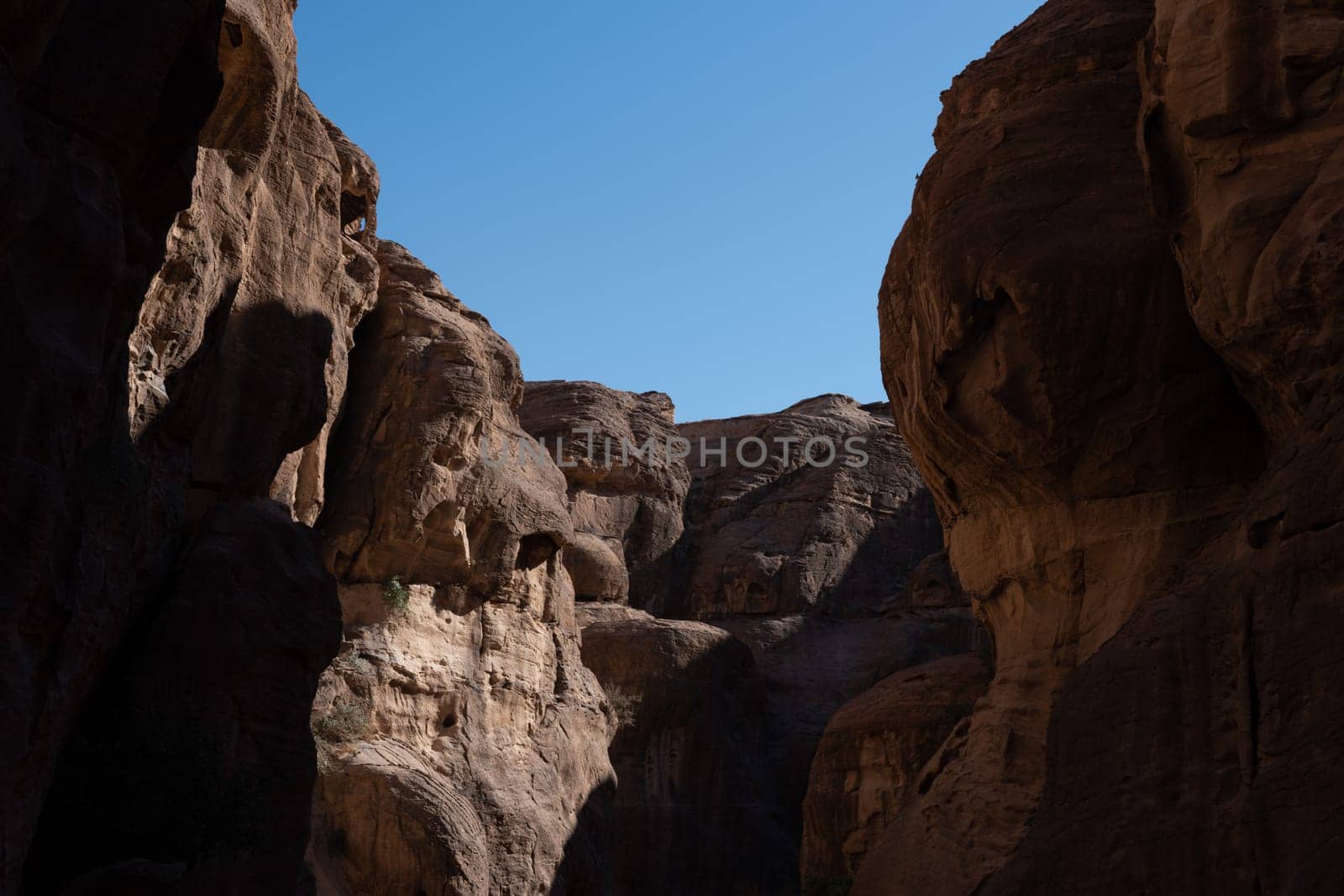 Canyon at the entrance in Petra, Jordan ancient city