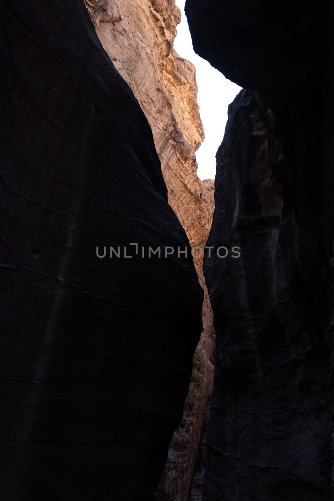 Canyon at the entrance in Petra, Jordan ancient city