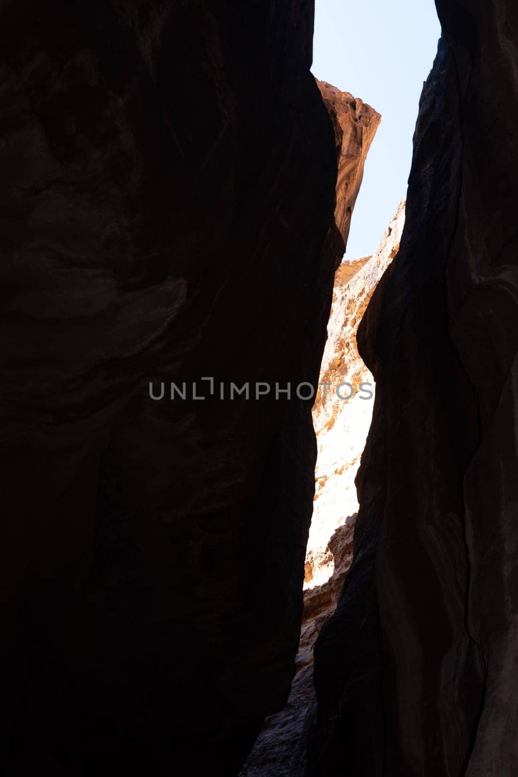 Canyon at the entrance in Petra, Jordan ancient city
