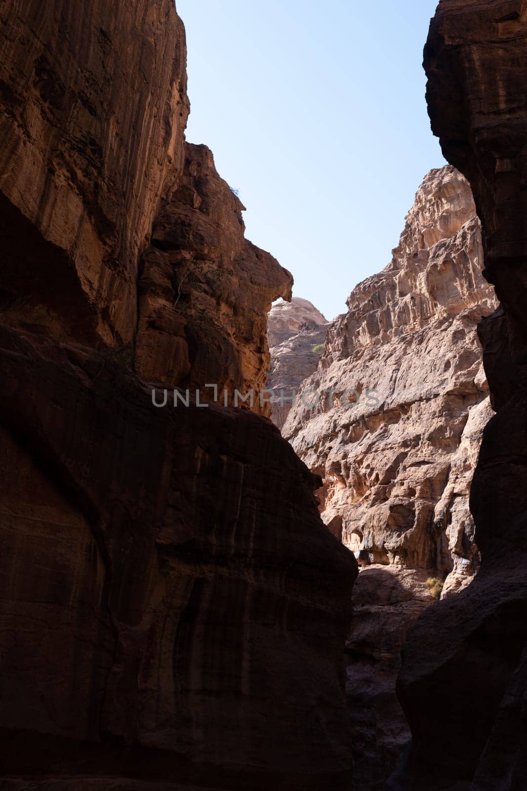 Canyon at the entrance in Petra, Jordan ancient city