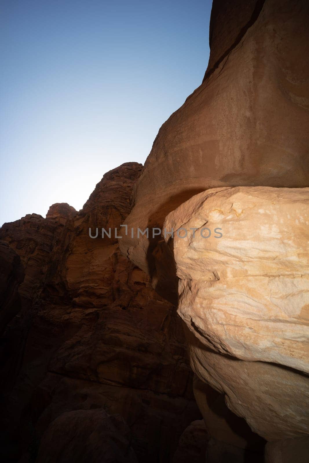 Canyon at the entrance in Petra, Jordan ancient city