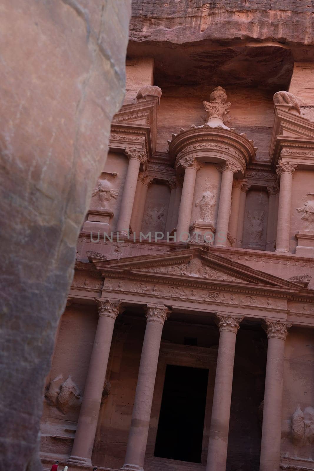 View from Siq on entrance of City of Petra, Jordan