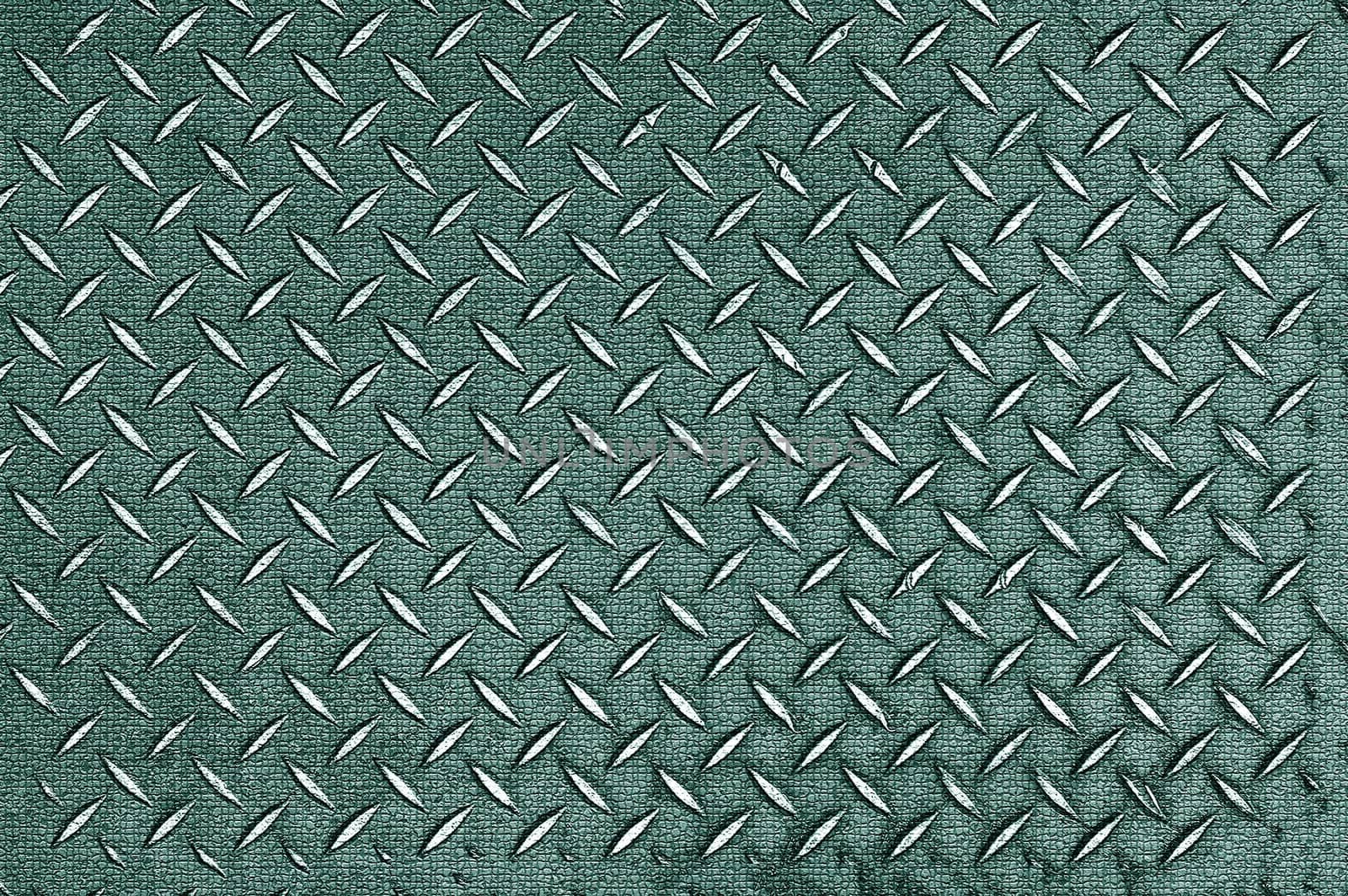Background texture of a metallic green surface with an oblique dash pattern