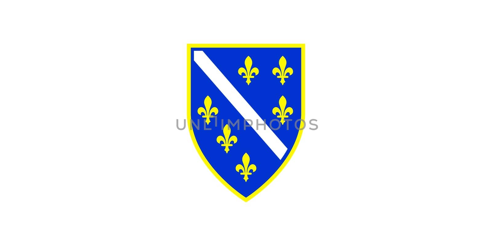 Vector Illustration of the Historical Timeline Flag of Bosnia and Herzegovina from 1992 to 1998