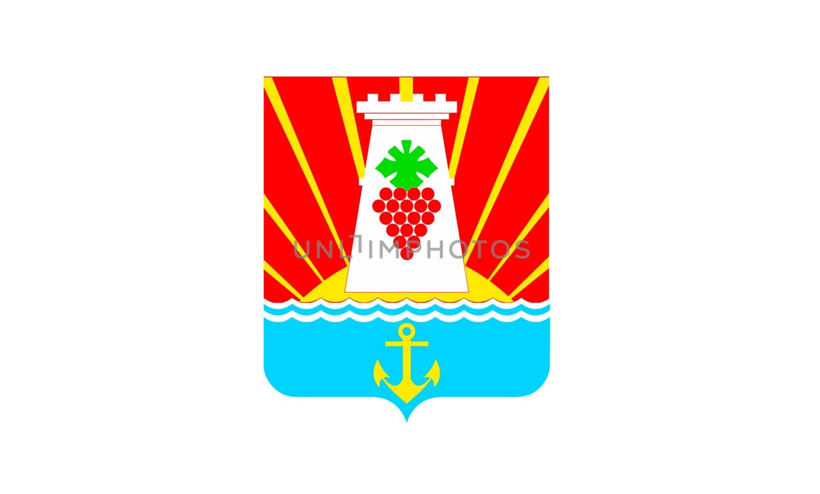 3D Illustration of a waving Ukraine city flag of Feodosia