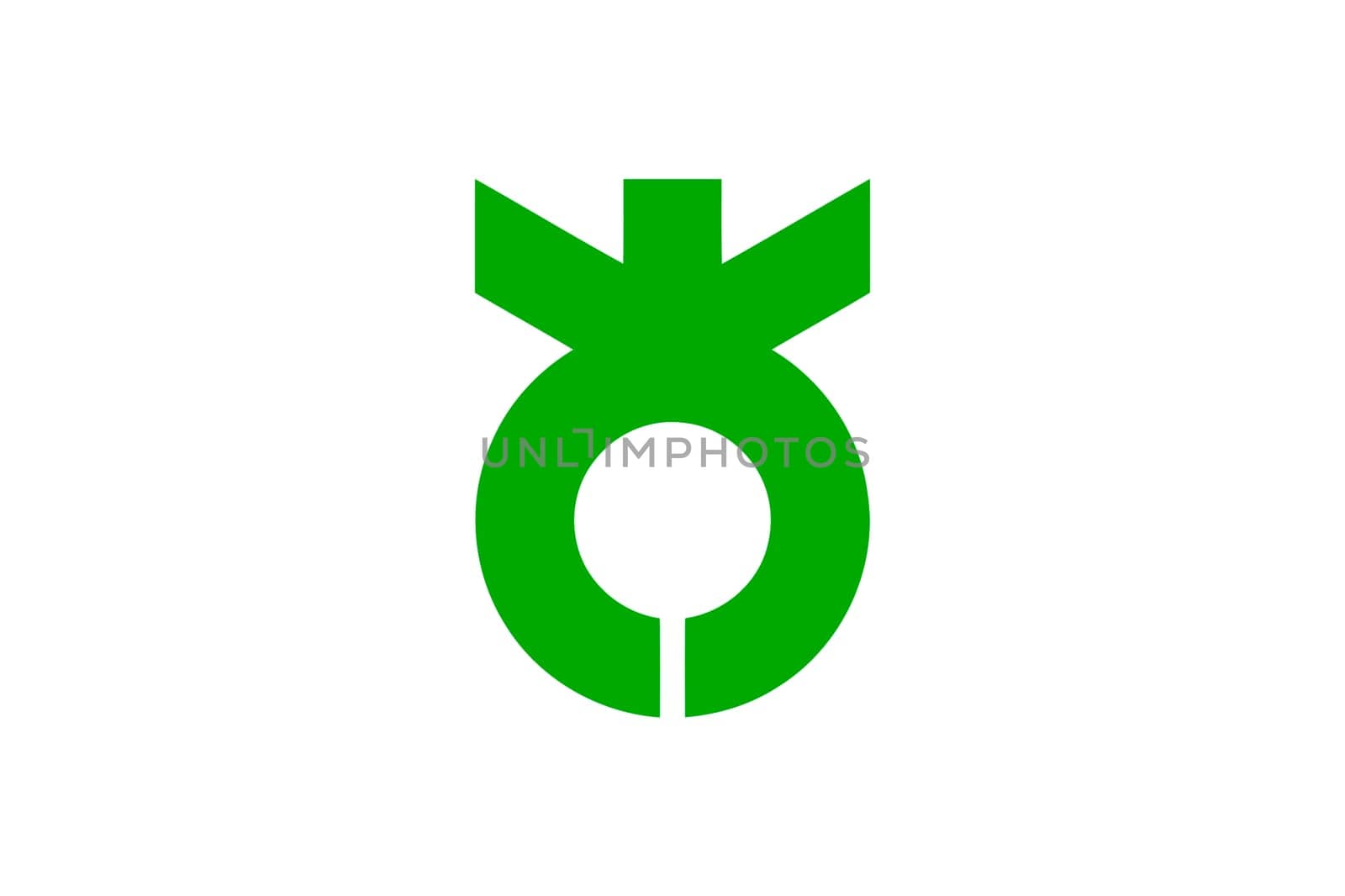 Daito City Flag, Country Japan, Osaka Prefecture, Closeup View, 3D Rendering