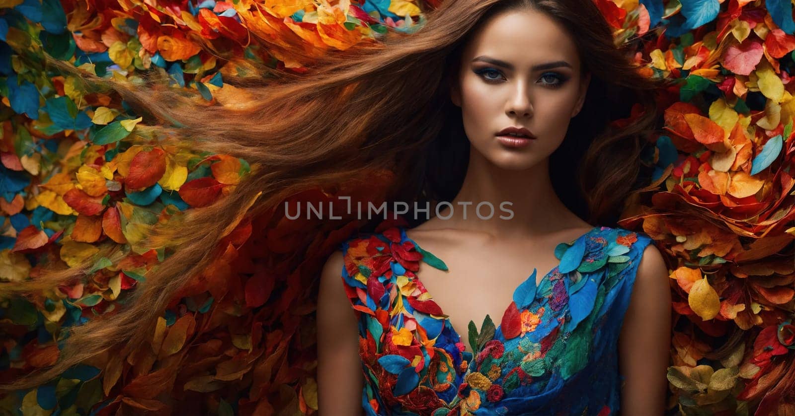 fashion photo of beautiful woman in a long luxurious dress posing. ai generative.