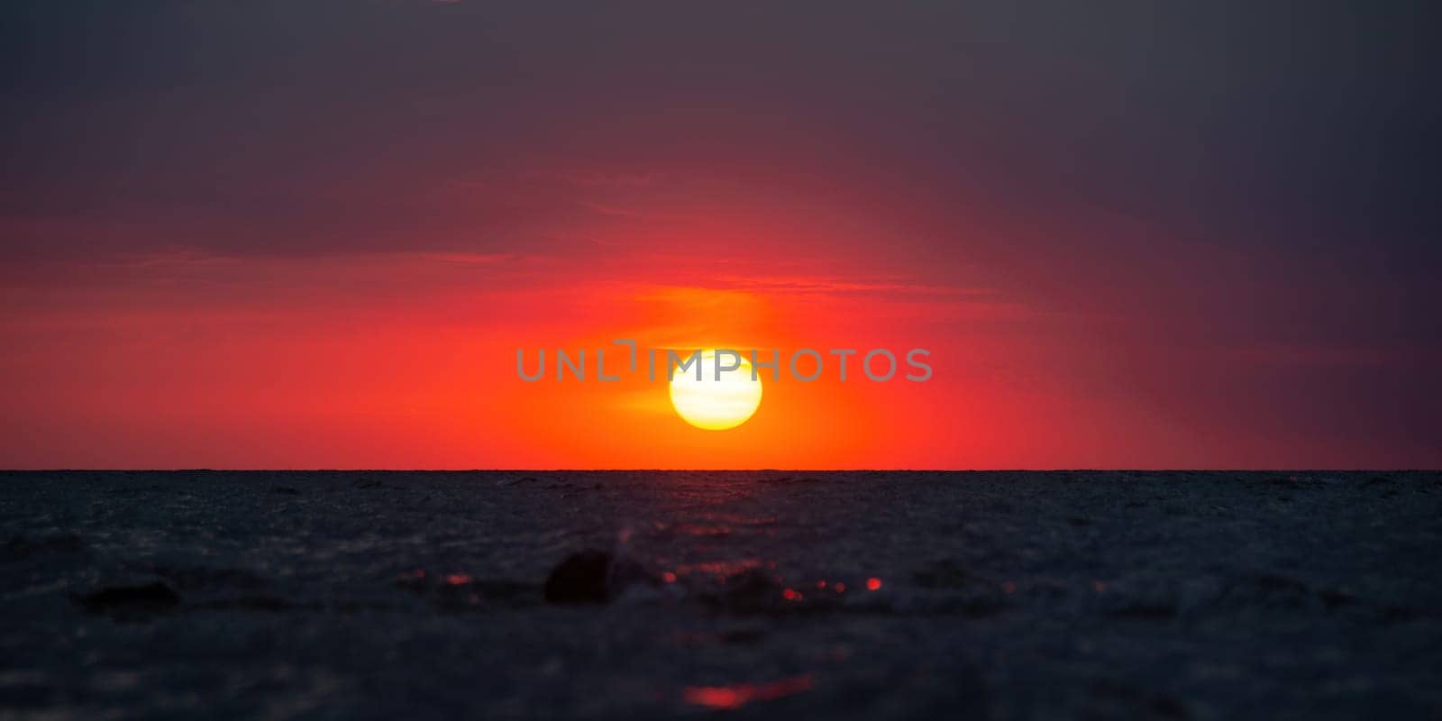 Beautiful orange sunset over the sea