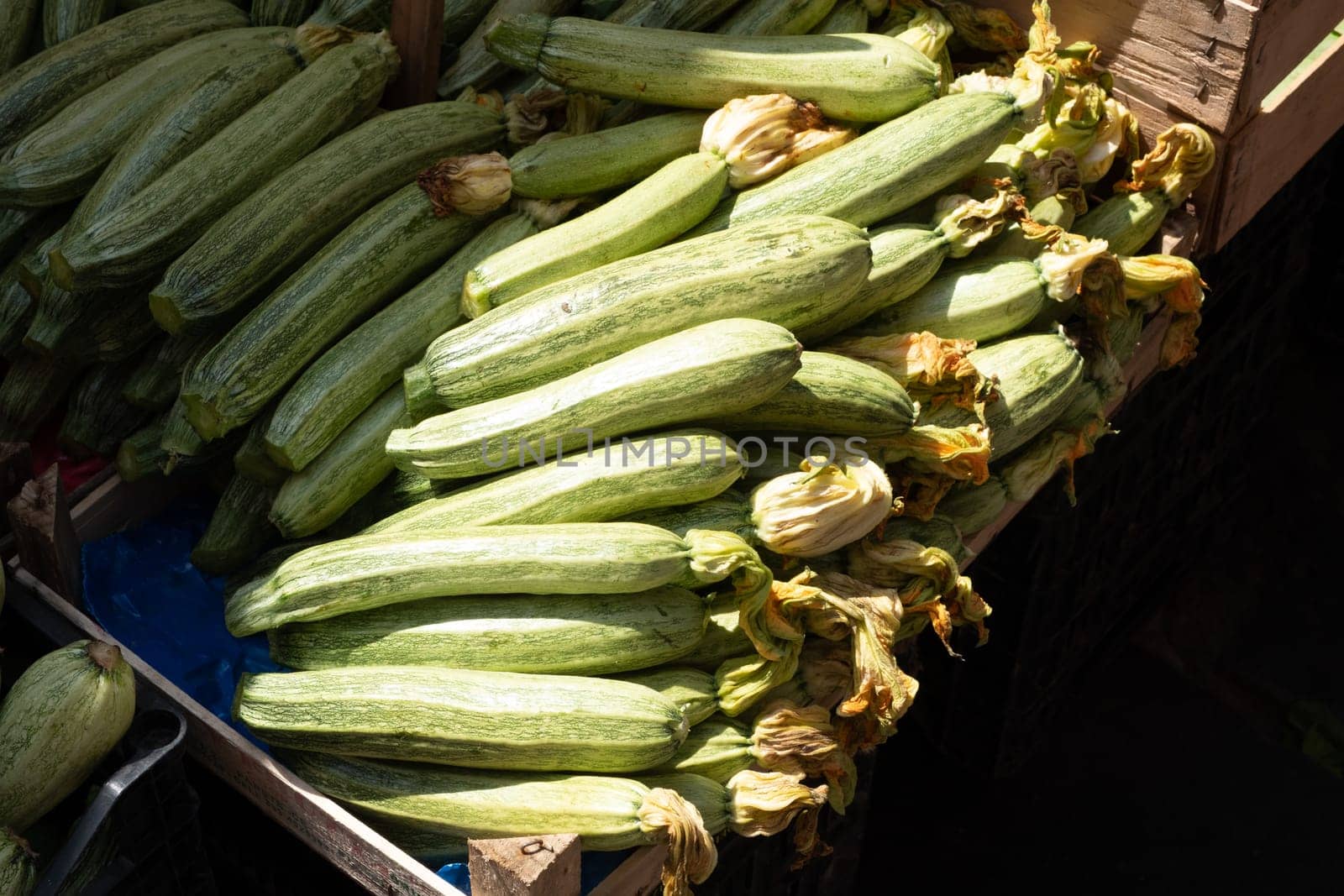 Various vegetables exposed in open market