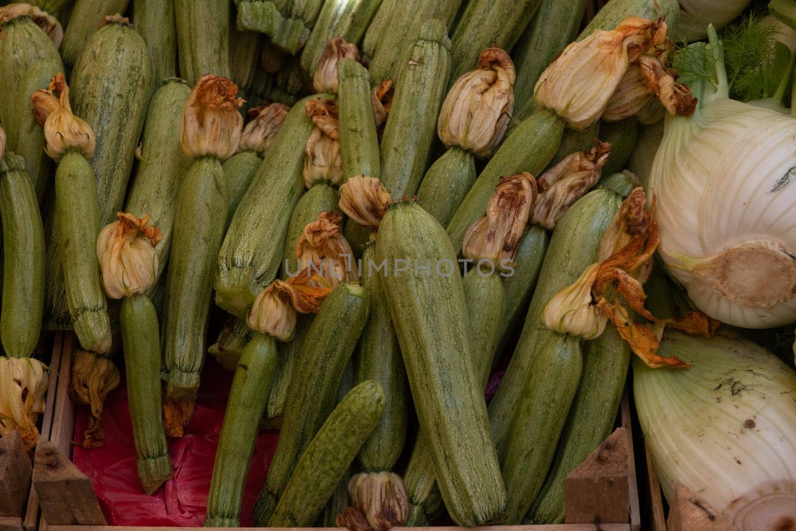 Various vegetables exposed in open market