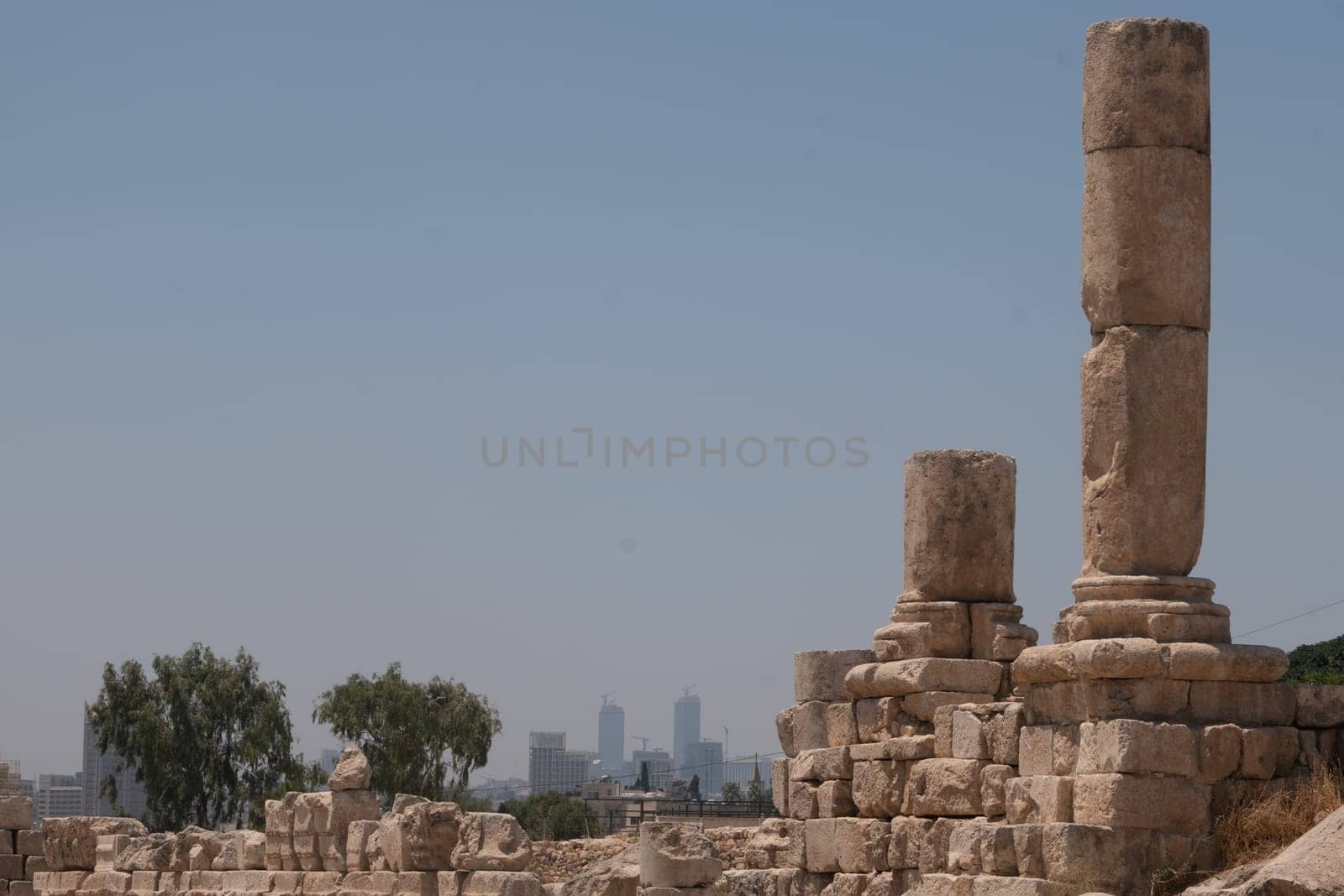 Panorama of Amman from citadel ,Jordan