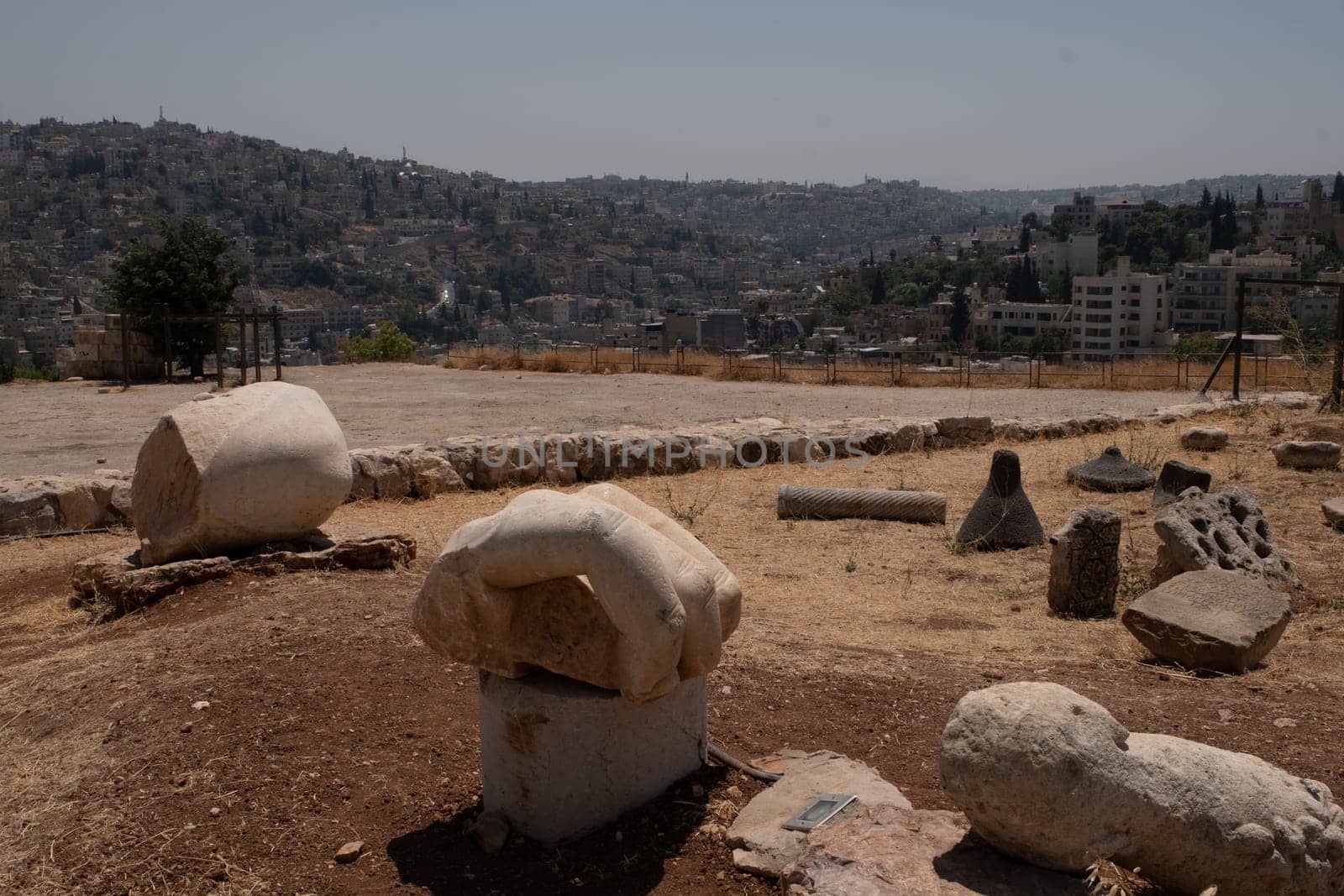 ruins in the citadel in Amman, Jordan