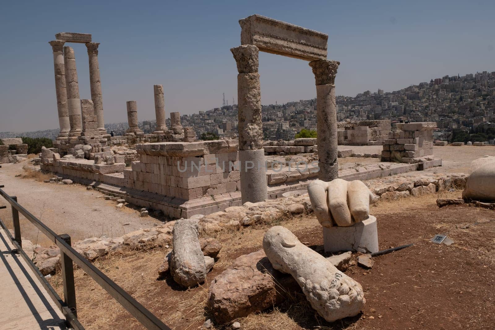 ruins in the citadel in Amman, Jordan