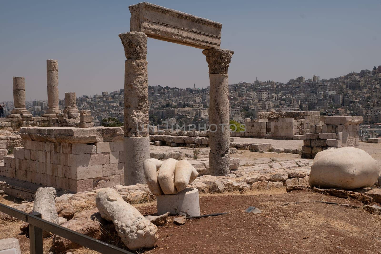 ruins in the citadel in Amman, Jordan