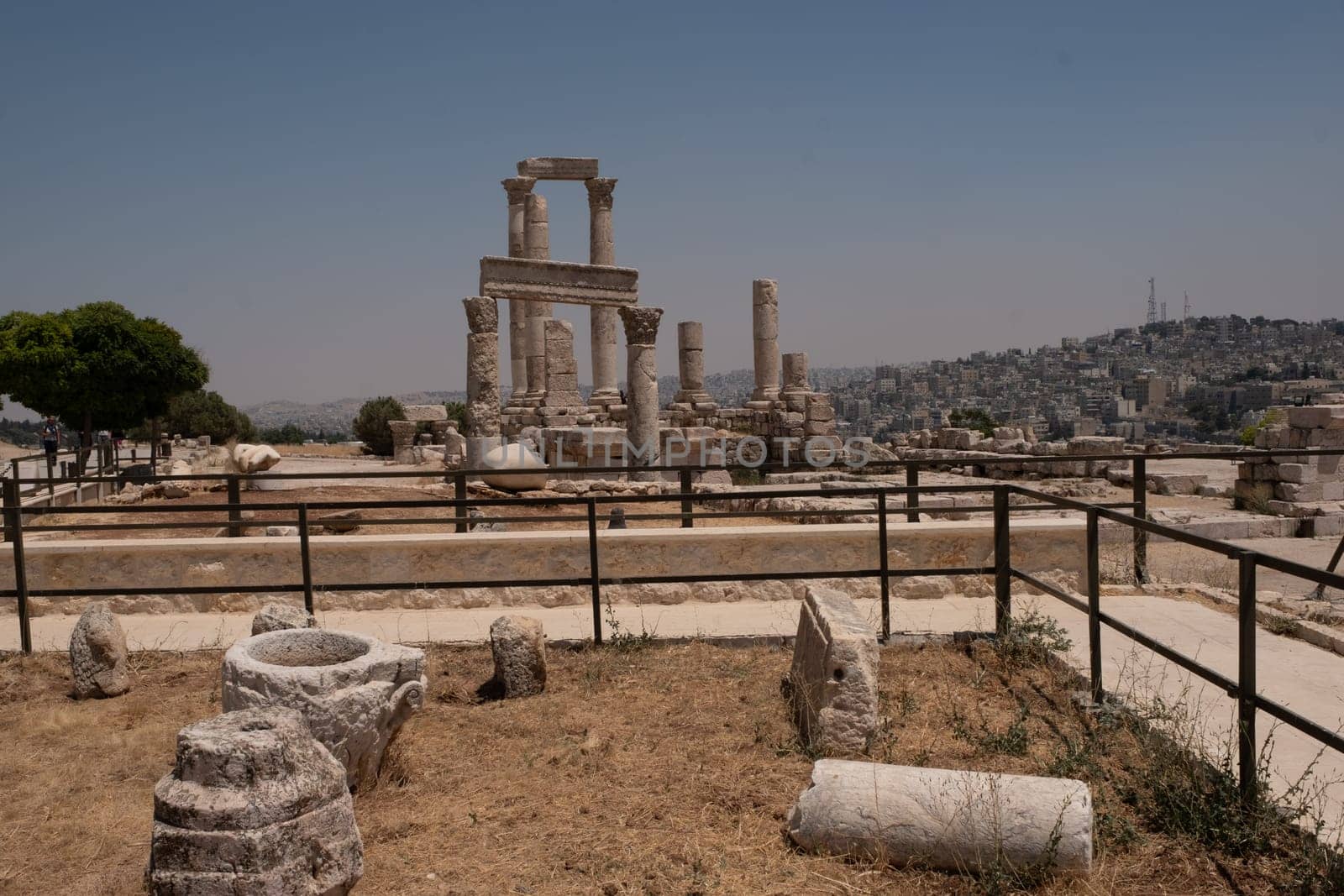 ruins in the citadel in Amman, Jordan
