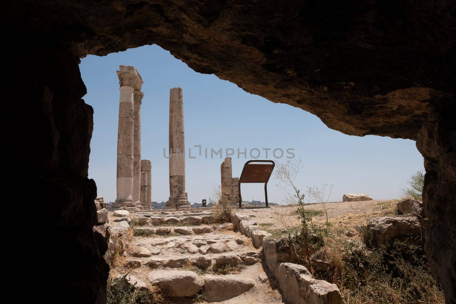 ruins in the citadel in Amman, Jordan