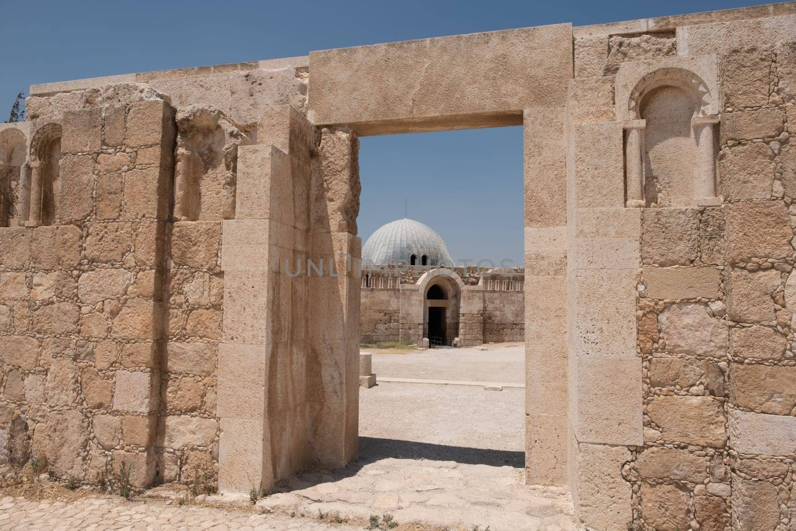 ruins in the citadel in Amman, Jordan
