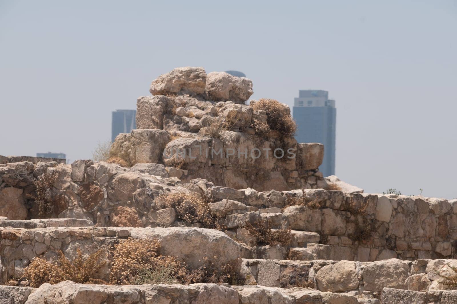 ruins in the citadel in Amman, Jordan
