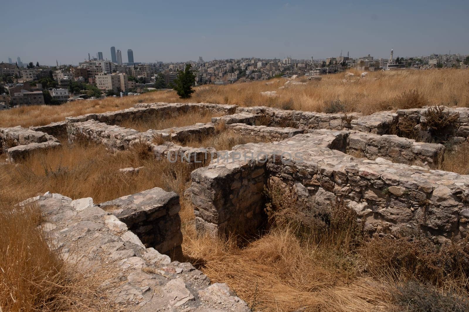 ruins in the citadel in Amman, Jordan