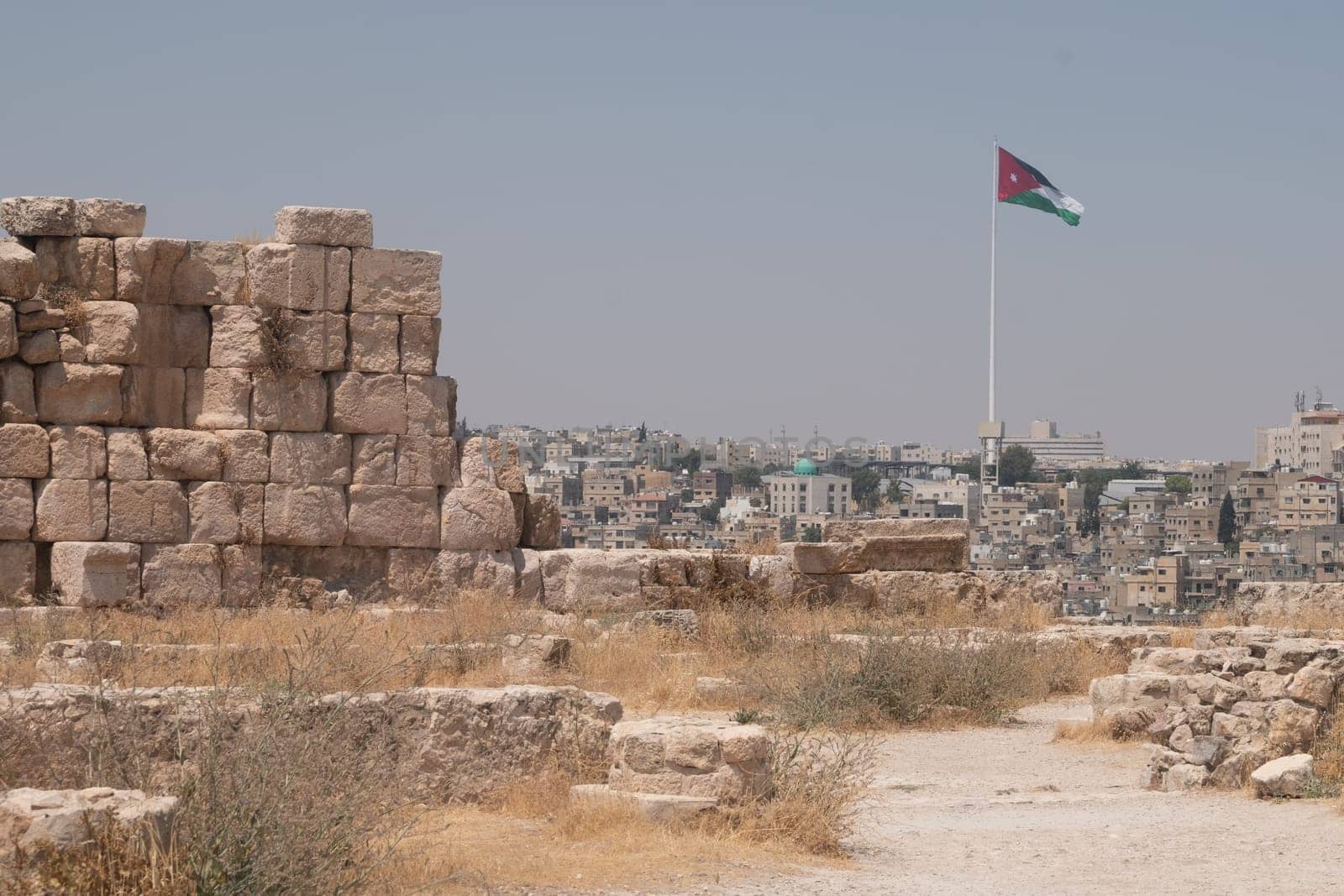 ruins in the citadel in Amman, Jordan