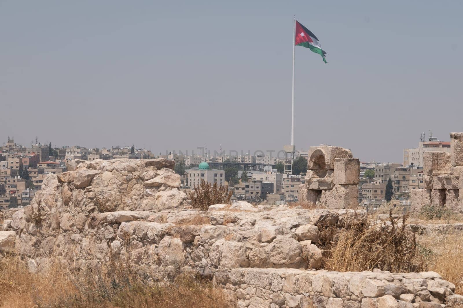 ruins in the citadel in Amman, Jordan