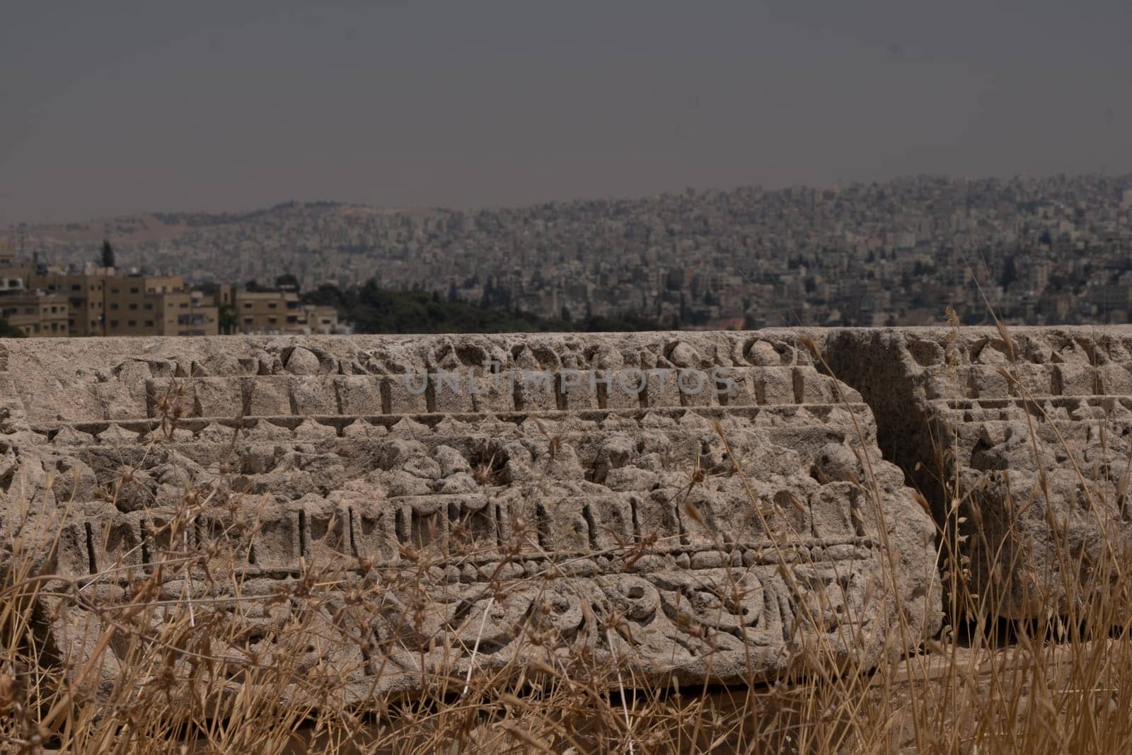 ruins in the citadel in Amman, Jordan