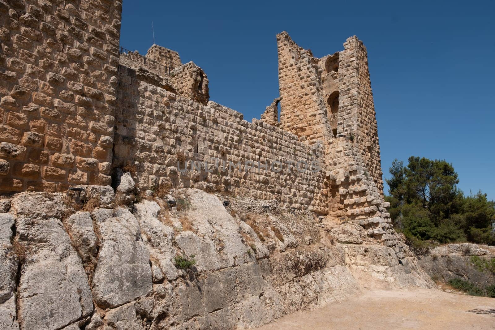 Ajloun Castle in north-western Jordan. Arab and crusaders fort.