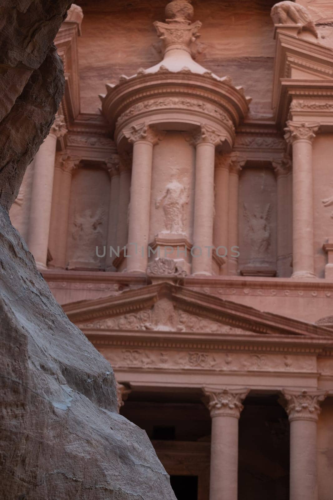 View from Siq on entrance of City of Petra, Jordan