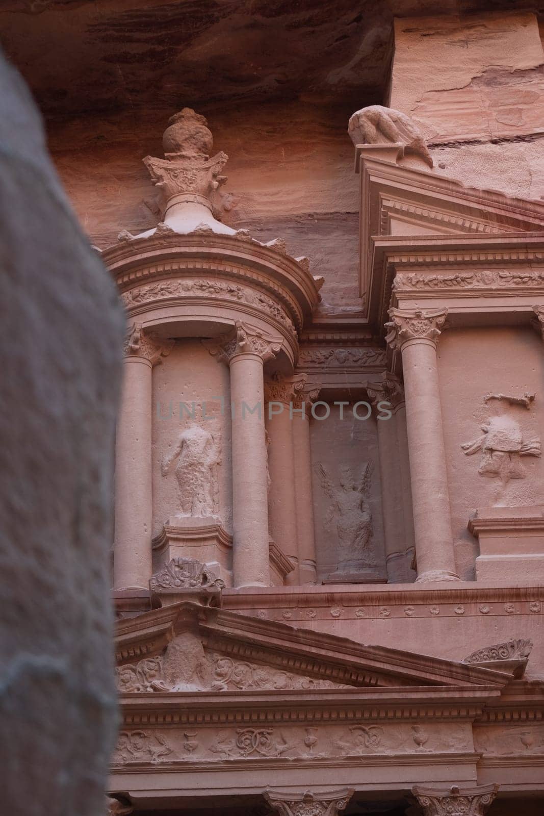 View from Siq on entrance of City of Petra, Jordan