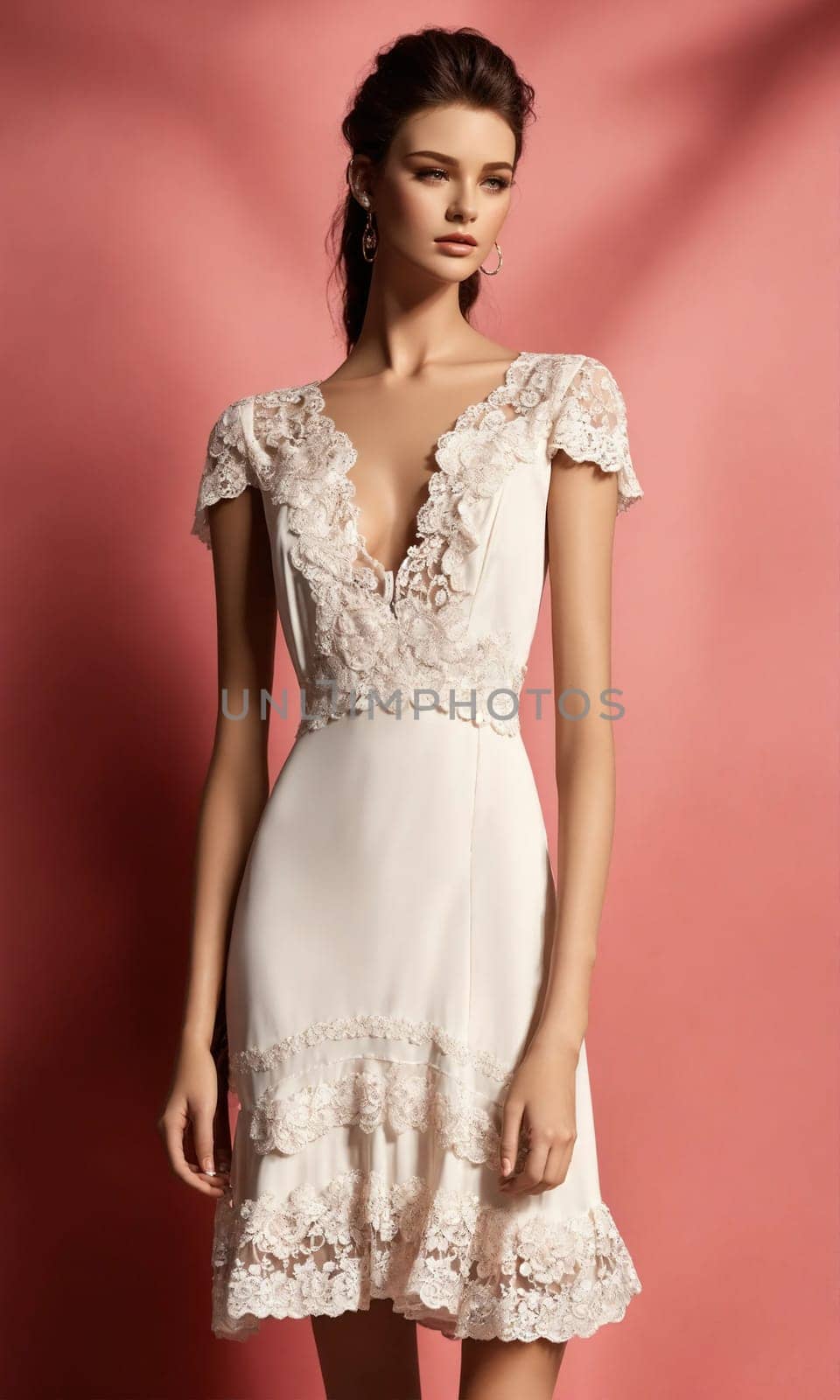mini dress with low neckline on a mannequin. ai generative.