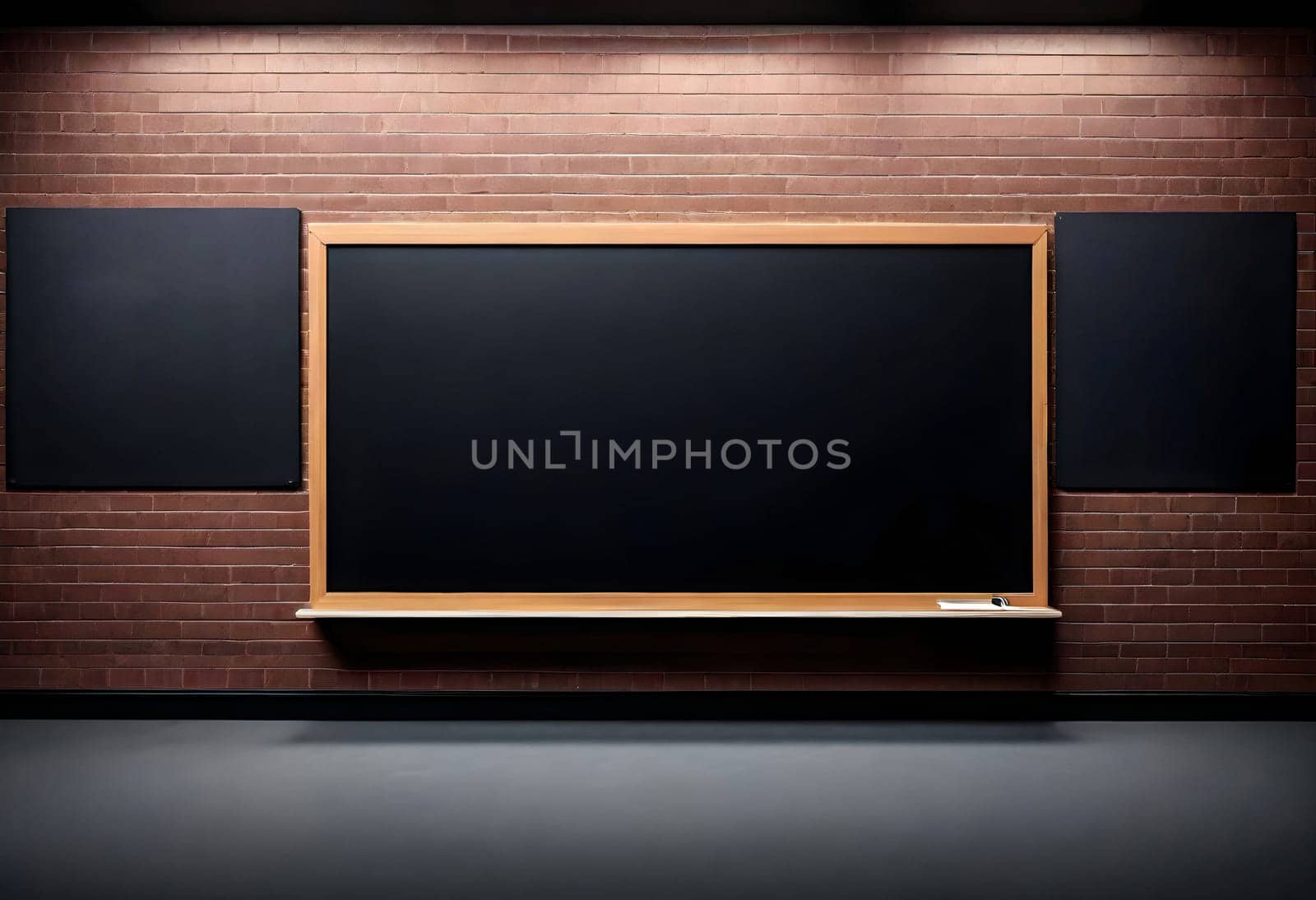 AI generated of a blackboard is shown in front of a brick wall