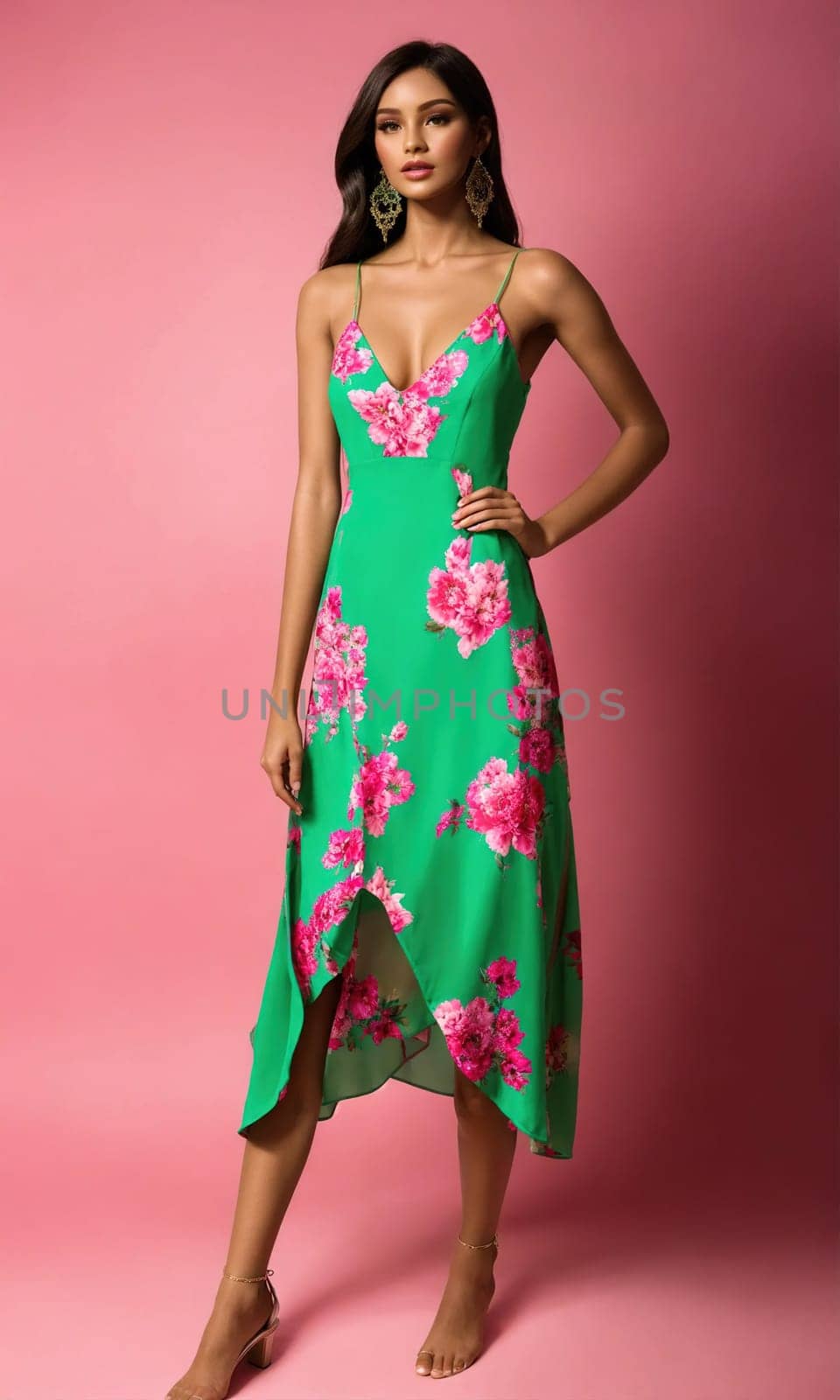 mini dress with low neckline on a mannequin. ai generative.