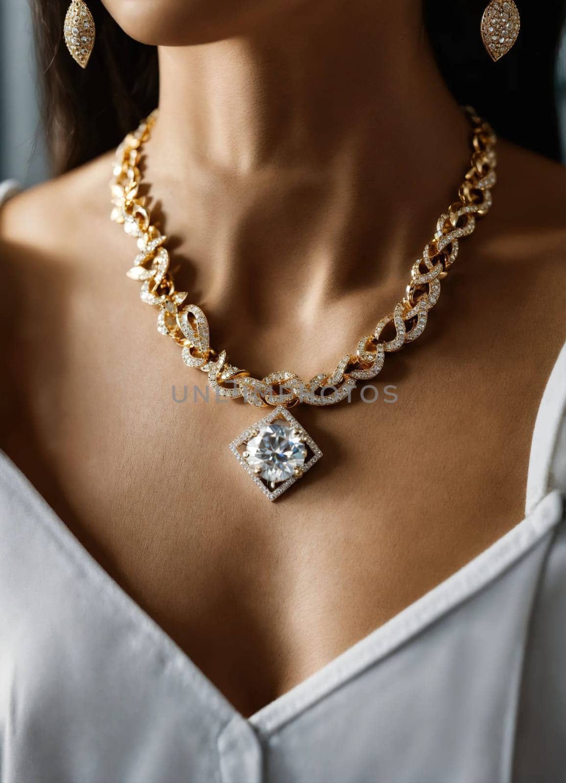 Diamond jewelry luxury and fashion jewelry. ai generative.