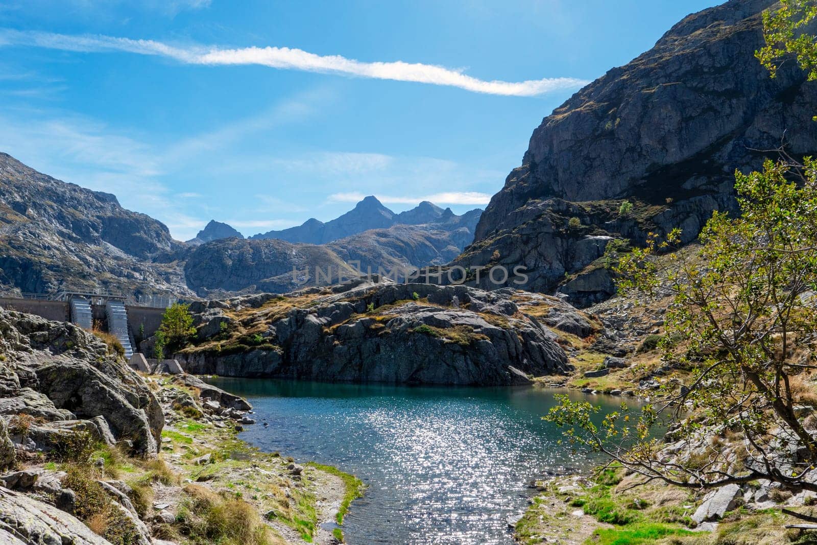 the lake d'Artouste in the french mountains Pyrenees