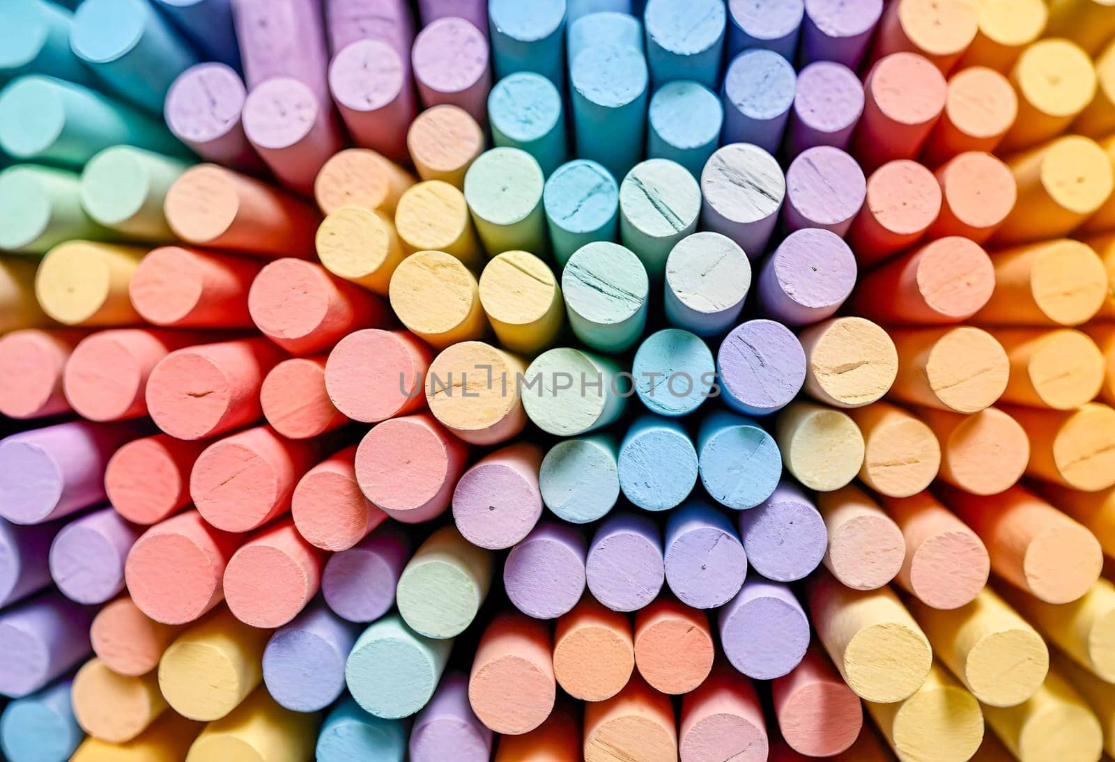AI generated of a close up of a bunch of colorful chalks