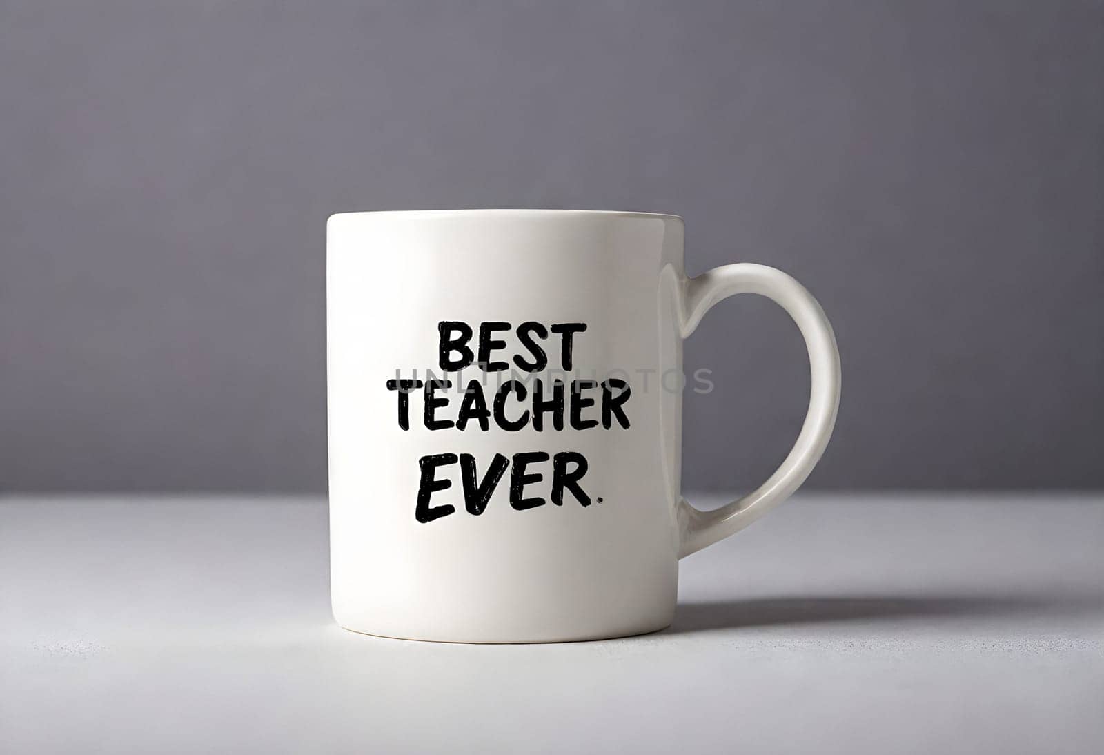 AI generated of a white mug on the table with the best teacher ever