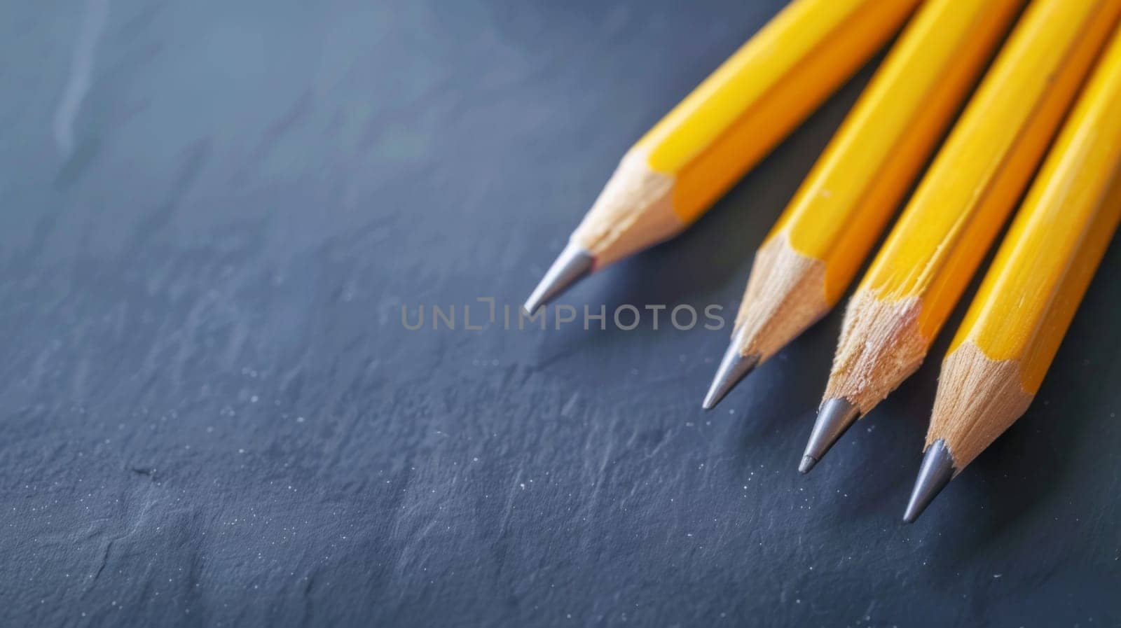 A group of sharpened and unsharpened pencils of various colors arranged neatly on top of a wooden table in a well-lit room.