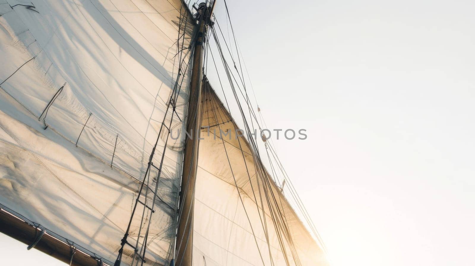 A sailboat navigating the open waters, its sails billowing in the wind as it moves gracefully across the sea under the power of the wind.