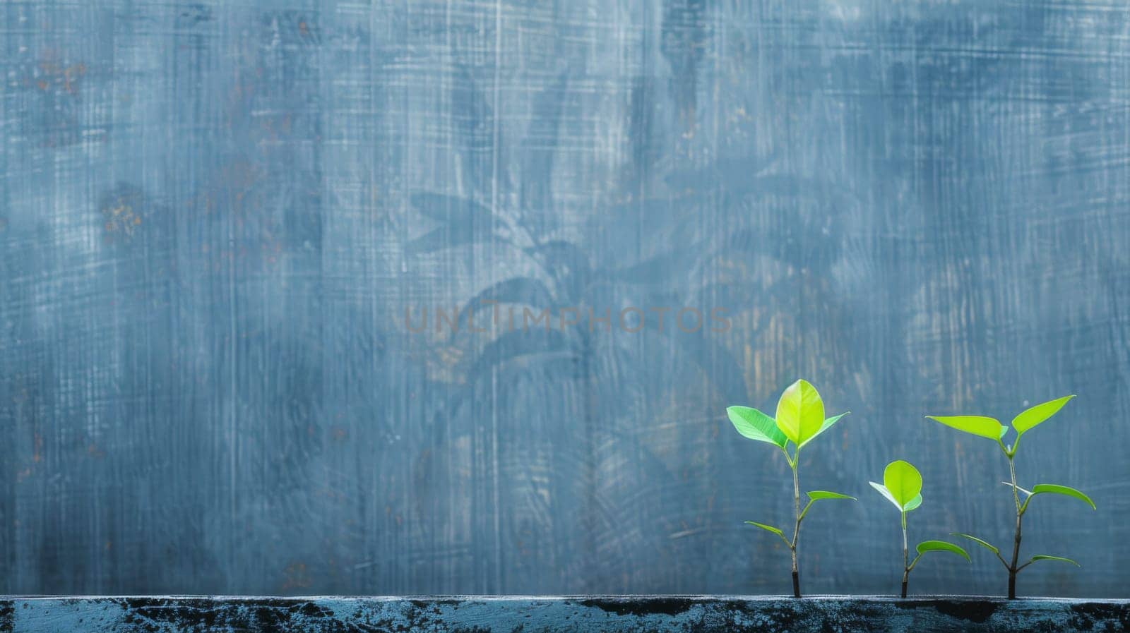 Two small green plants are visibly growing out of a cement wall, showcasing their resilience and adaptability to harsh urban environments. Despite the lack of traditional soil, the plants have found a way to thrive and flourish in this unlikely setting.