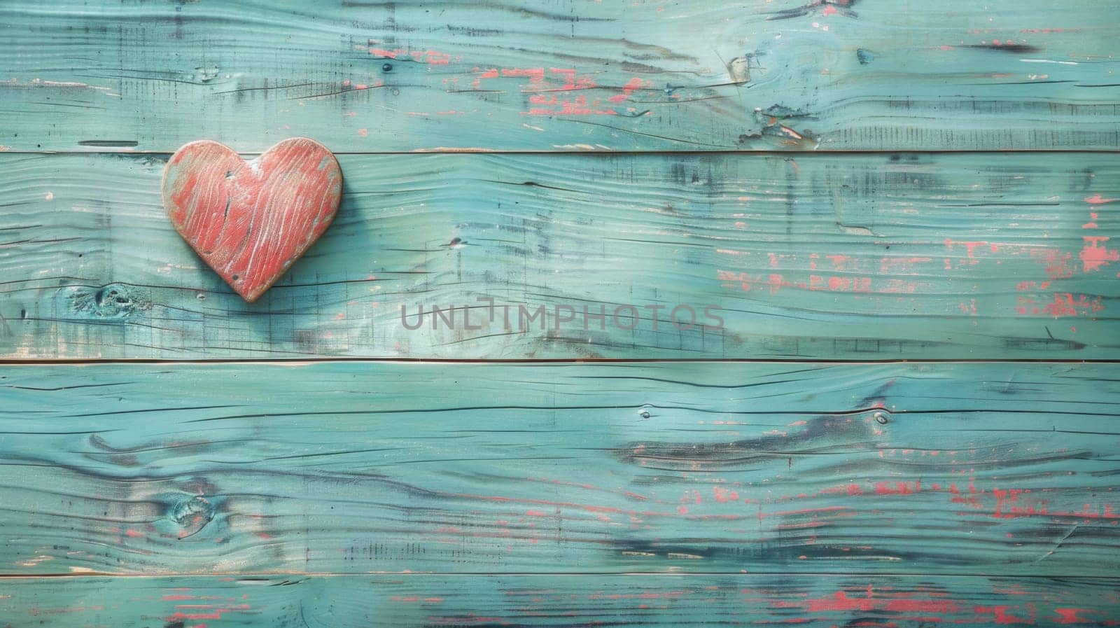 A heart shaped object is mounted on a textured wooden wall. The contrast between the smooth heart and the rough wood adds interest to the composition.