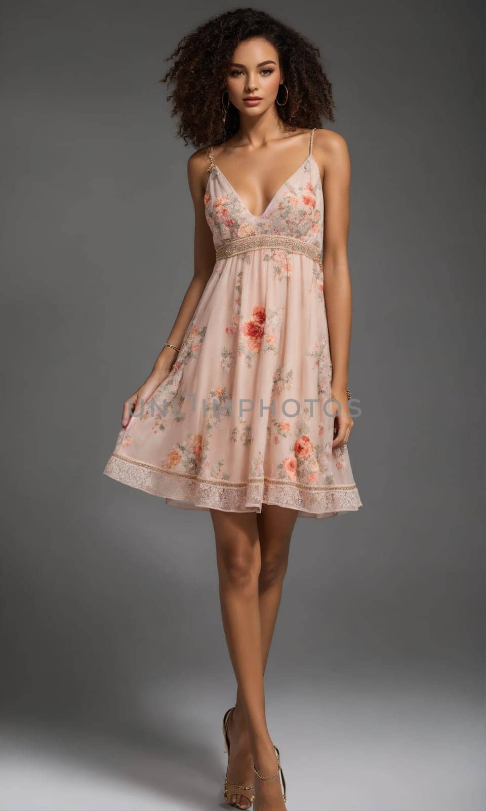 mini dress with low neckline on a mannequin. ai generative.