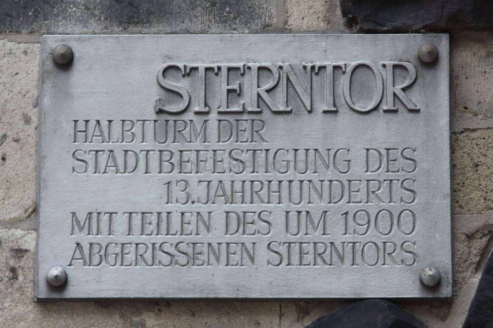 The original Sterntor in Bonn was built around 1244 at the end of Sternstrasse and was part of the medieval city fortifications.
