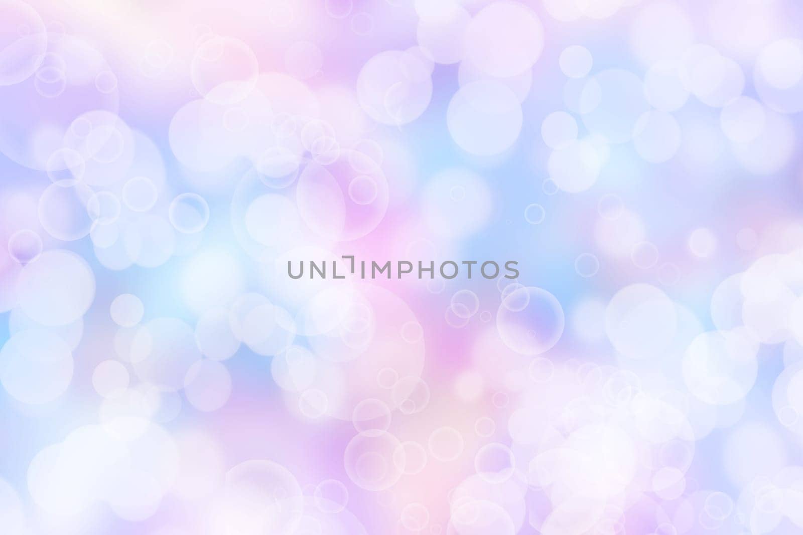 Abstract blurred fresh vivid spring summer light delicate pastel blue pink white bokeh background texture with bright circular soft color lights. Beautiful backdrop illustration.